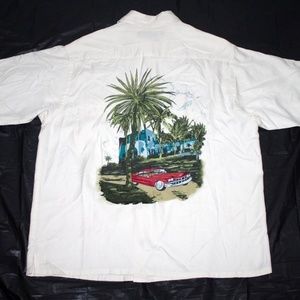 Caribbean Men's Hawaiian‎ Short Sleeve Button Front Shirt Size Medium